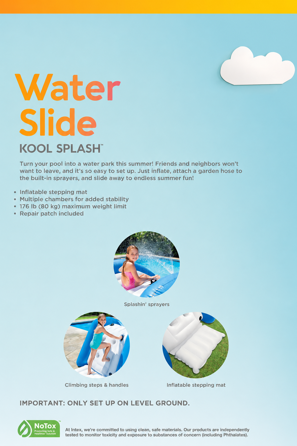 Kool Splash Inflatable Water Slide for Pools