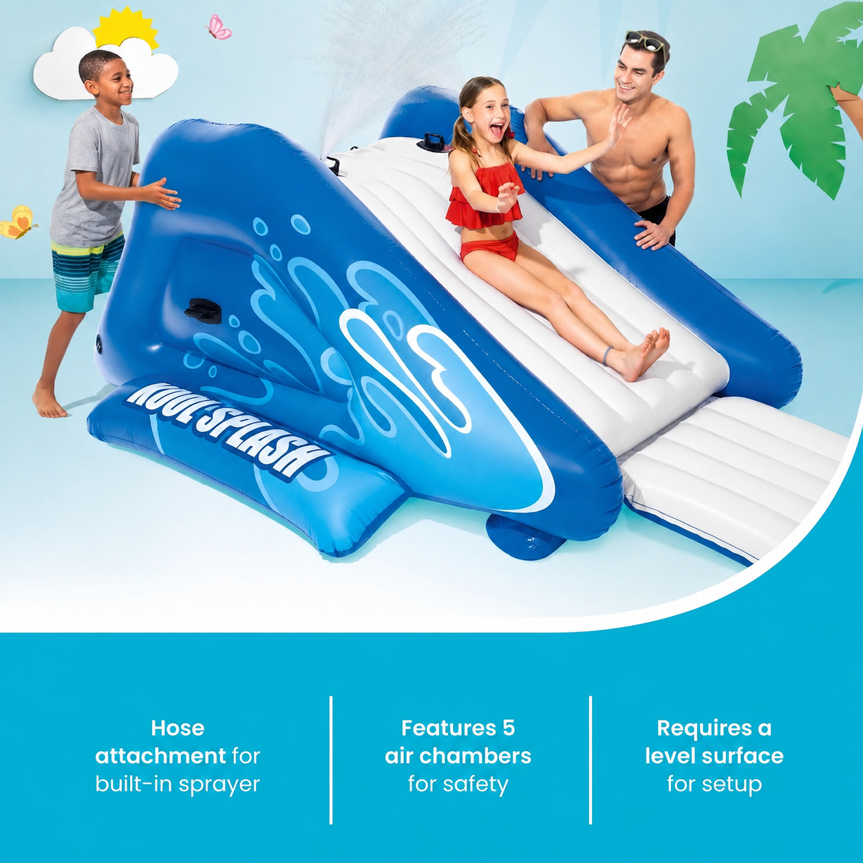 Kool Splash Inflatable Water Slide for Pools