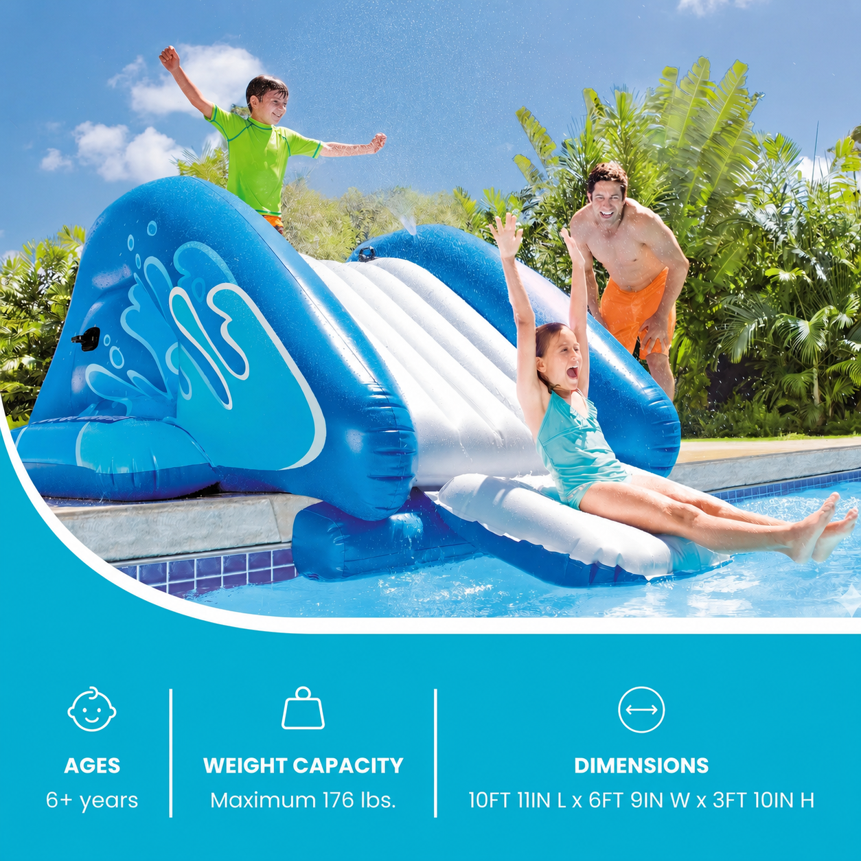 Kool Splash Inflatable Water Slide for Pools
